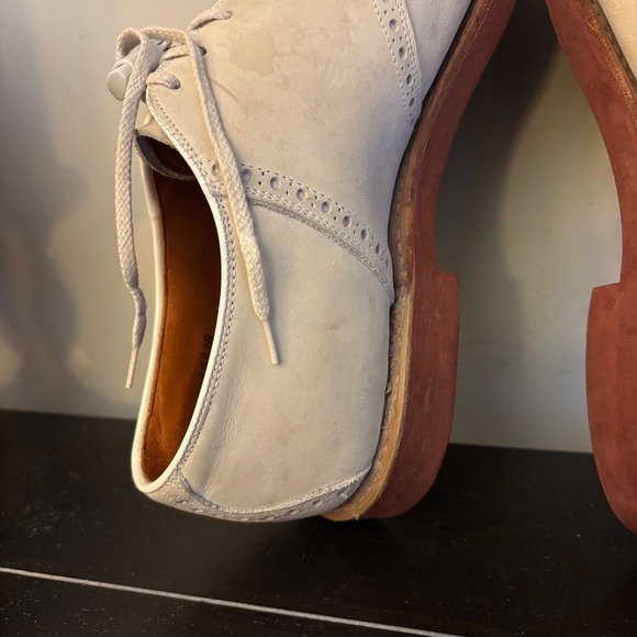Cole Haan Traditionals | Mens 9 D | Cream Buck Oxford Shoes | Red Brick Sole main image 13